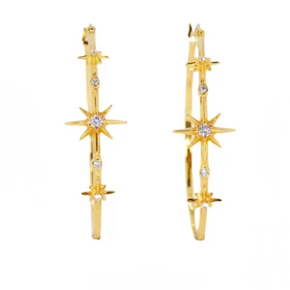 NEW Bisoulovely Starshine Hoops in Gold